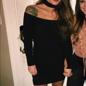 Black choker dress